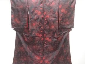 大正ロマン　草花模様織り出し着物